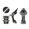 Castello Usa Daphne 59" Black Acrylic Clawfoot Tub With Brushed Nickel Feet CB-26-59-B-T-BN - alternate 4